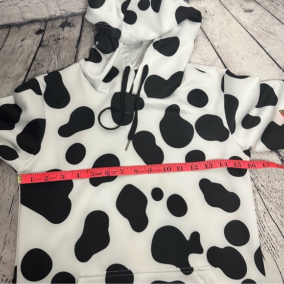 Dalmatian Dog Cow Print Drawstring Hoodies Pullover Sweatshirts Long Sleeve SM - Picture 9 of 11